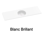 Plan vasque lavabo rond, sur mesure, Largeur 61 à 200 cm x Profondeur 46 à 80 cm, résine composite de haute qualité, Finition lisse blanc BRILLANT laqué ou mate, Livraison Offerte.